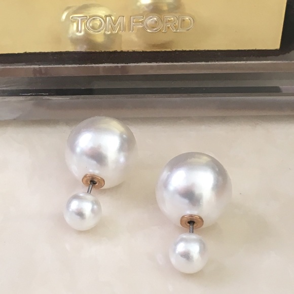 Pearl Ball Double-Sided Stud Earrings. - Picture 7 of 12